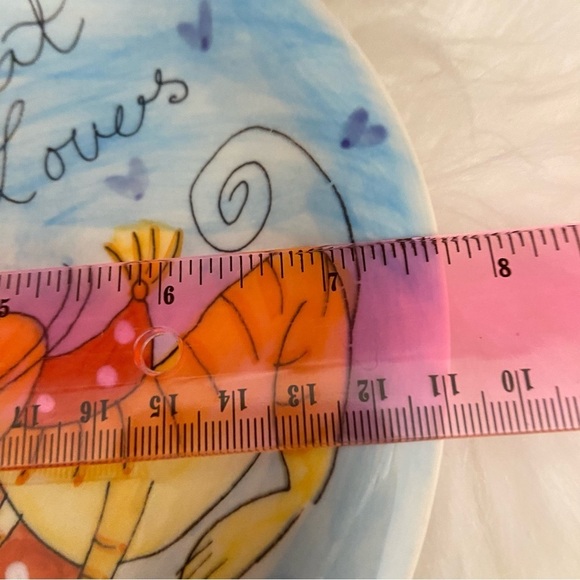 Set of two small hand painted cat‎ lovers  stoneware plates - Picture 5 of 5